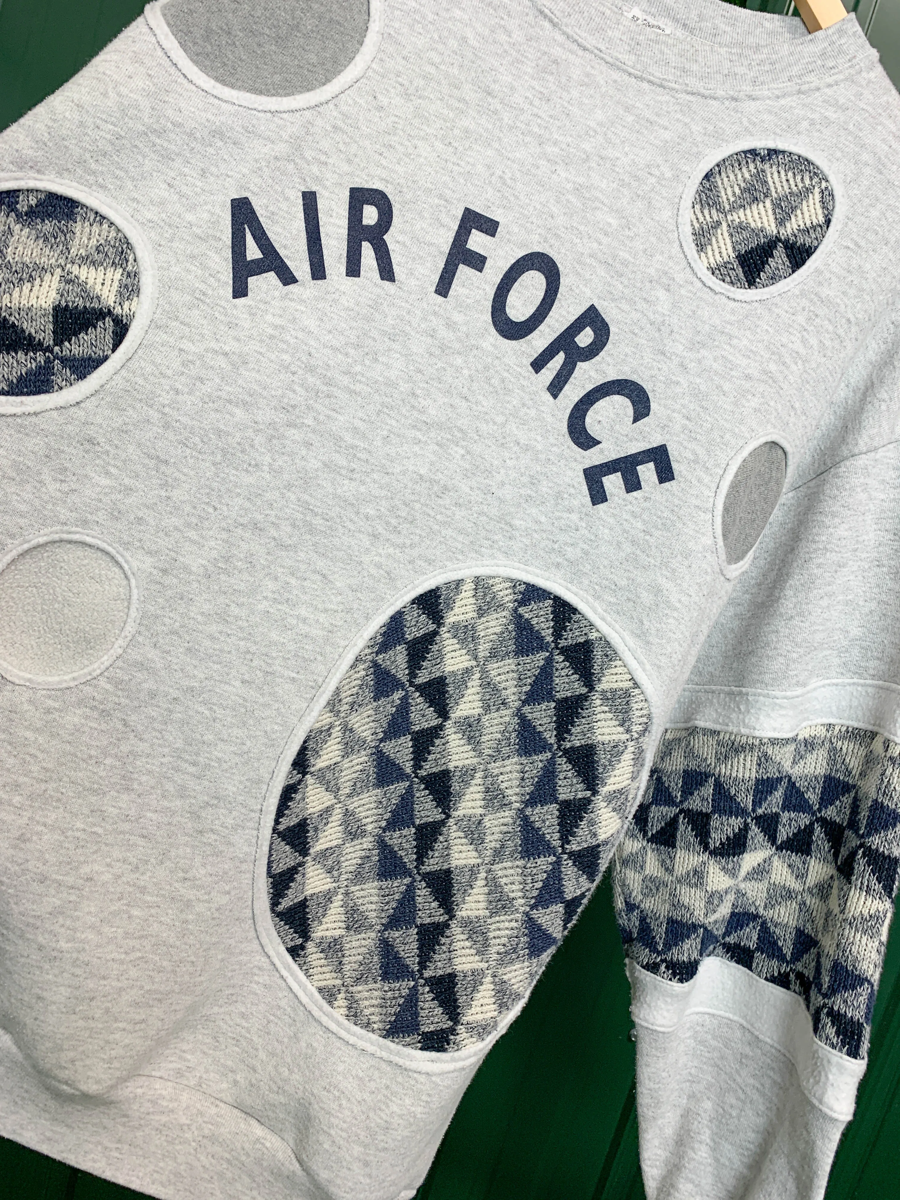 "1 of 1" Abstract Air Force Sweater (L)