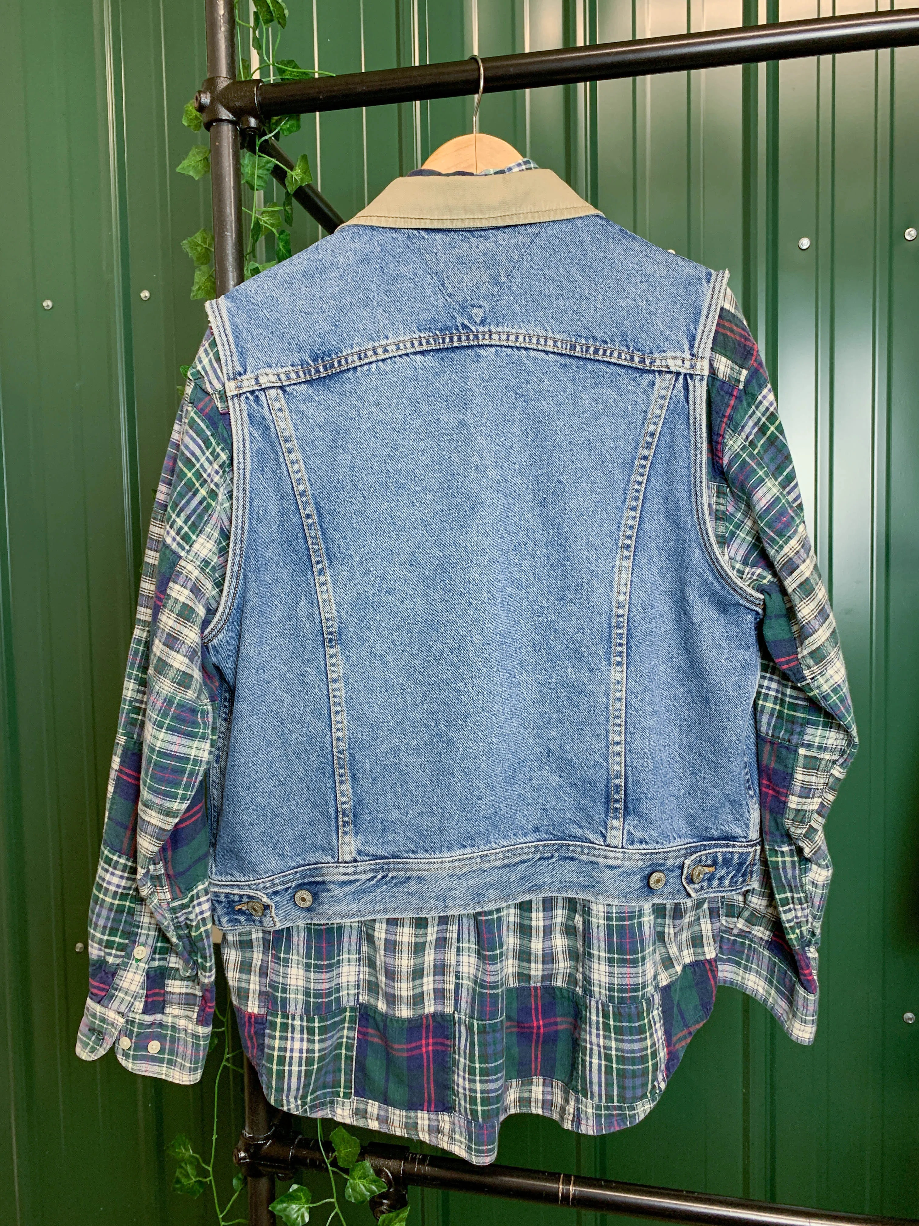 "1 of 1" Denim Flannel Vest (L)