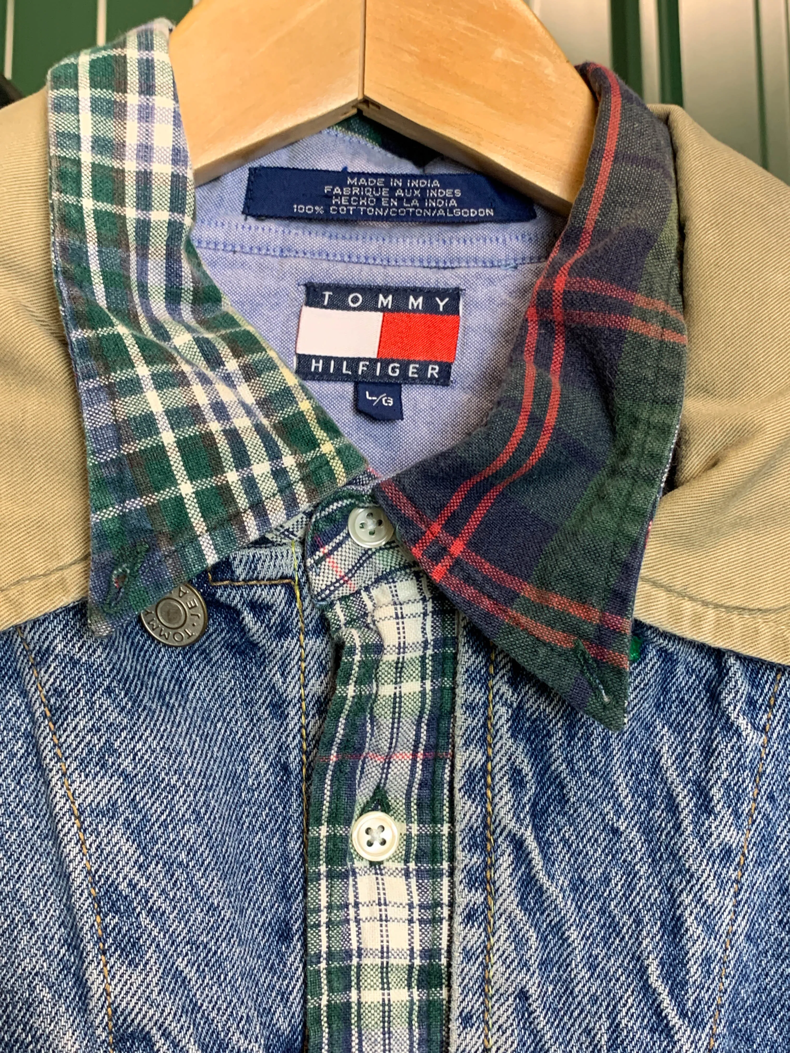 "1 of 1" Denim Flannel Vest (L)