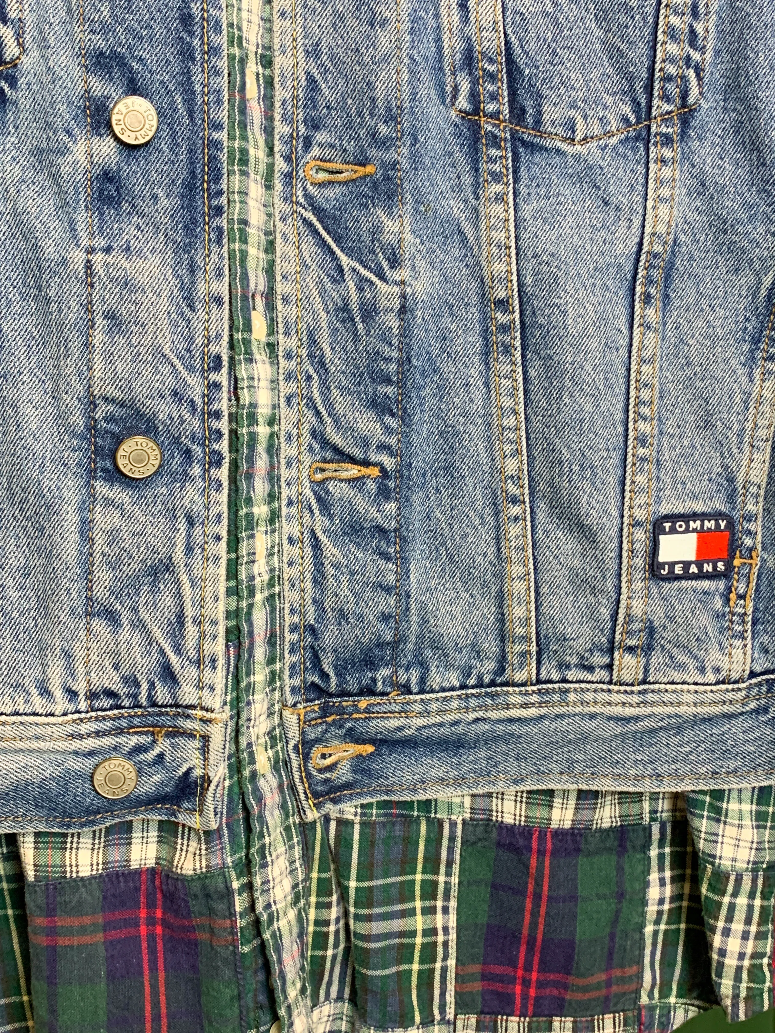 "1 of 1" Denim Flannel Vest (L)