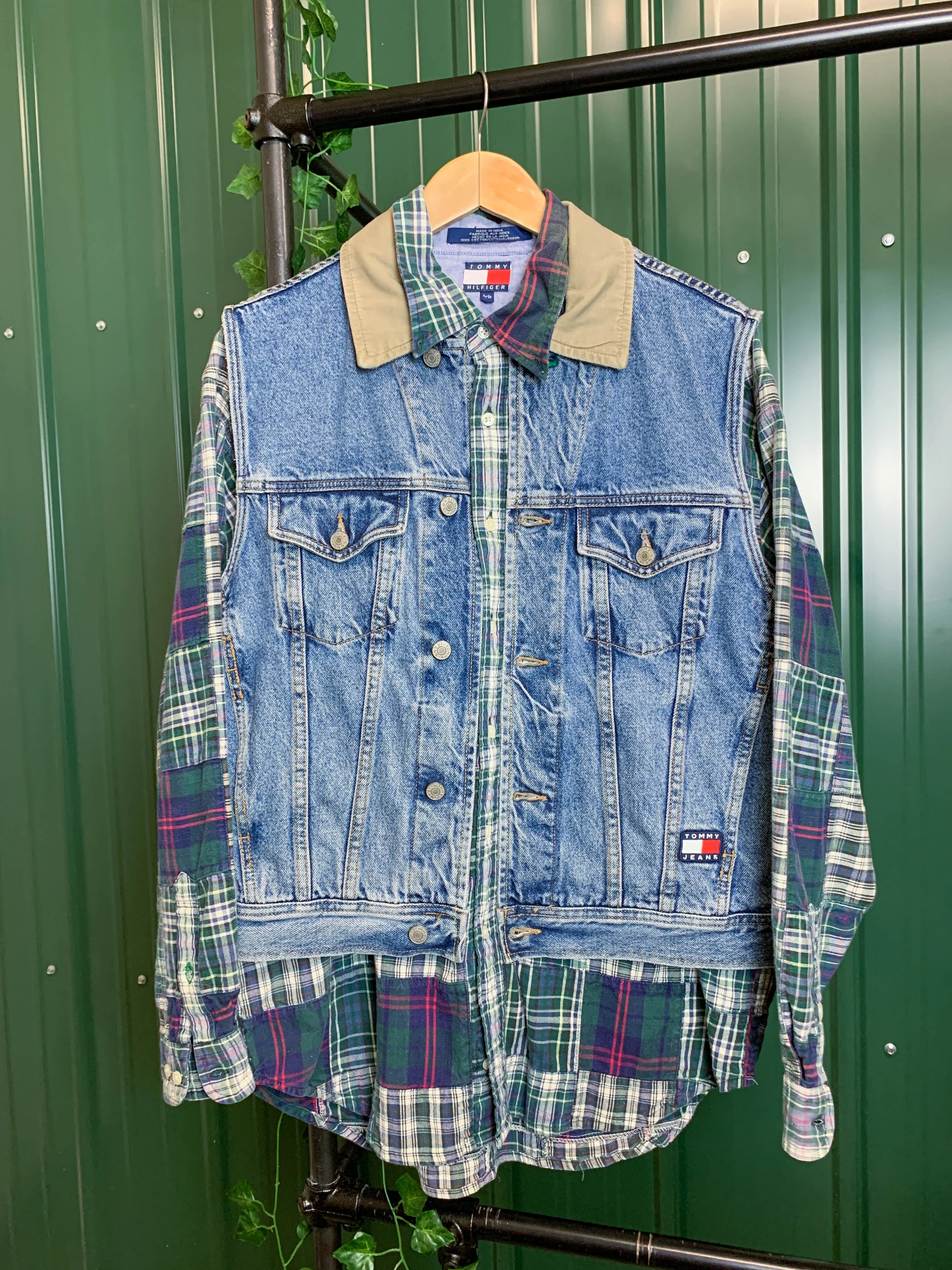 "1 of 1" Denim Flannel Vest (L)