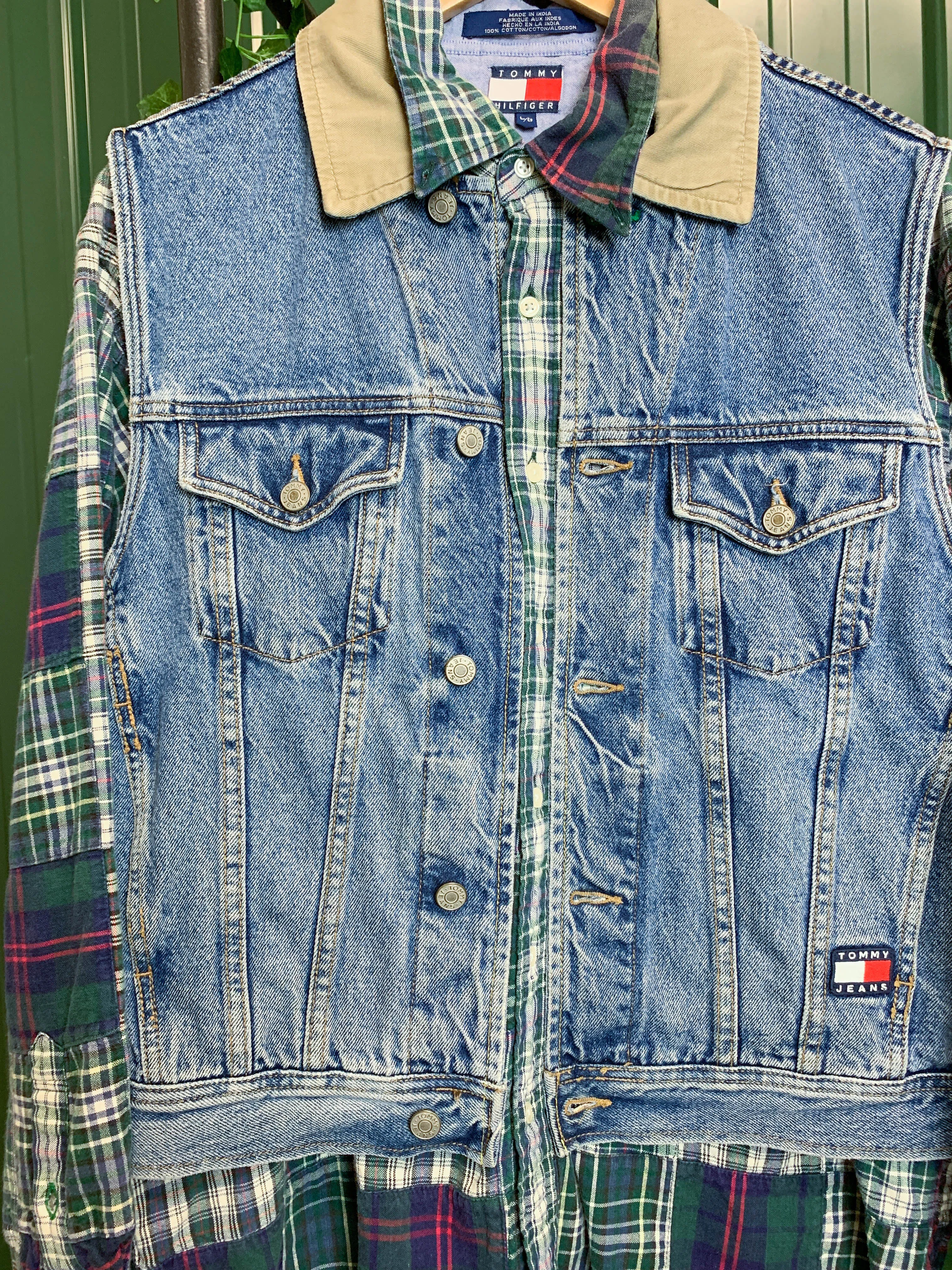 "1 of 1" Denim Flannel Vest (L)