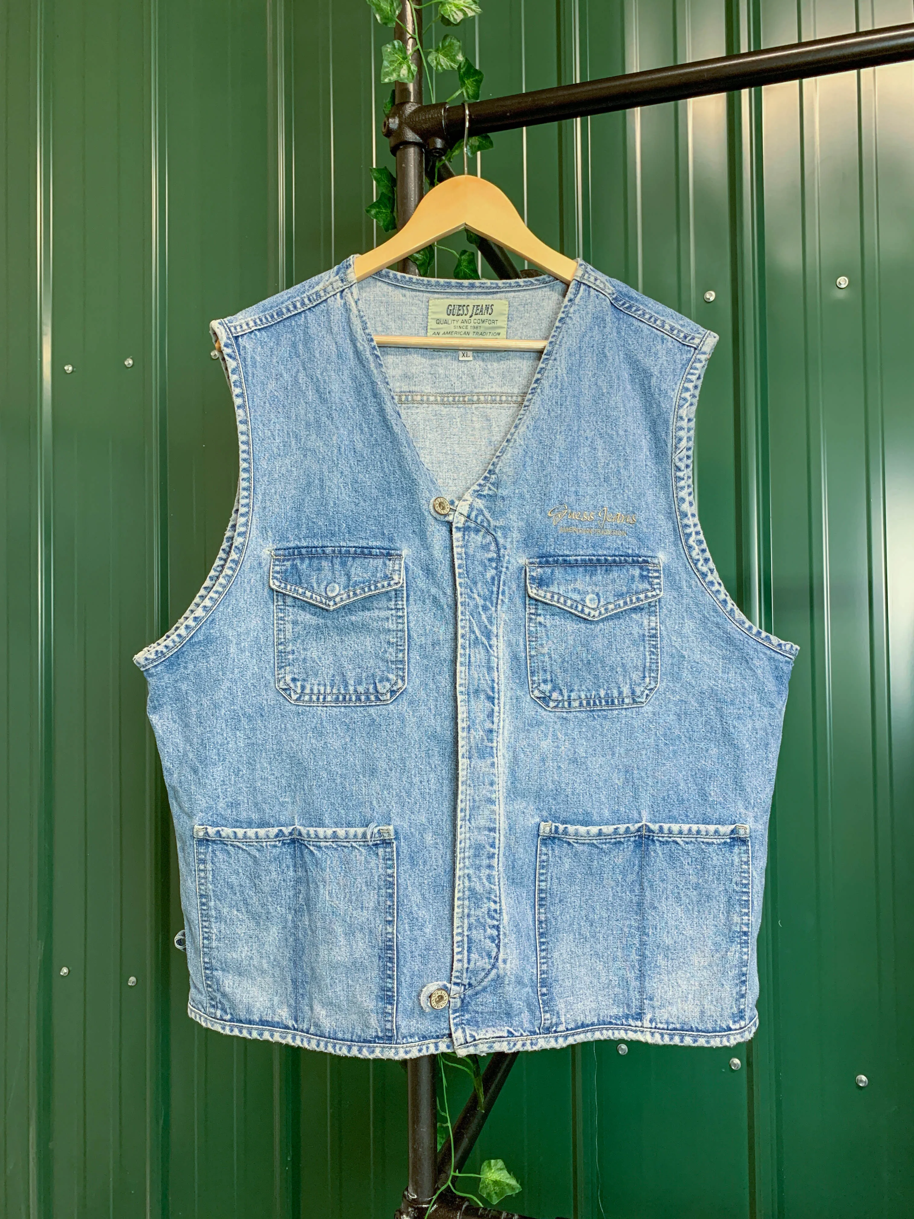 "1 of 1" Mickey Mouse Denim Guess Vest (L)