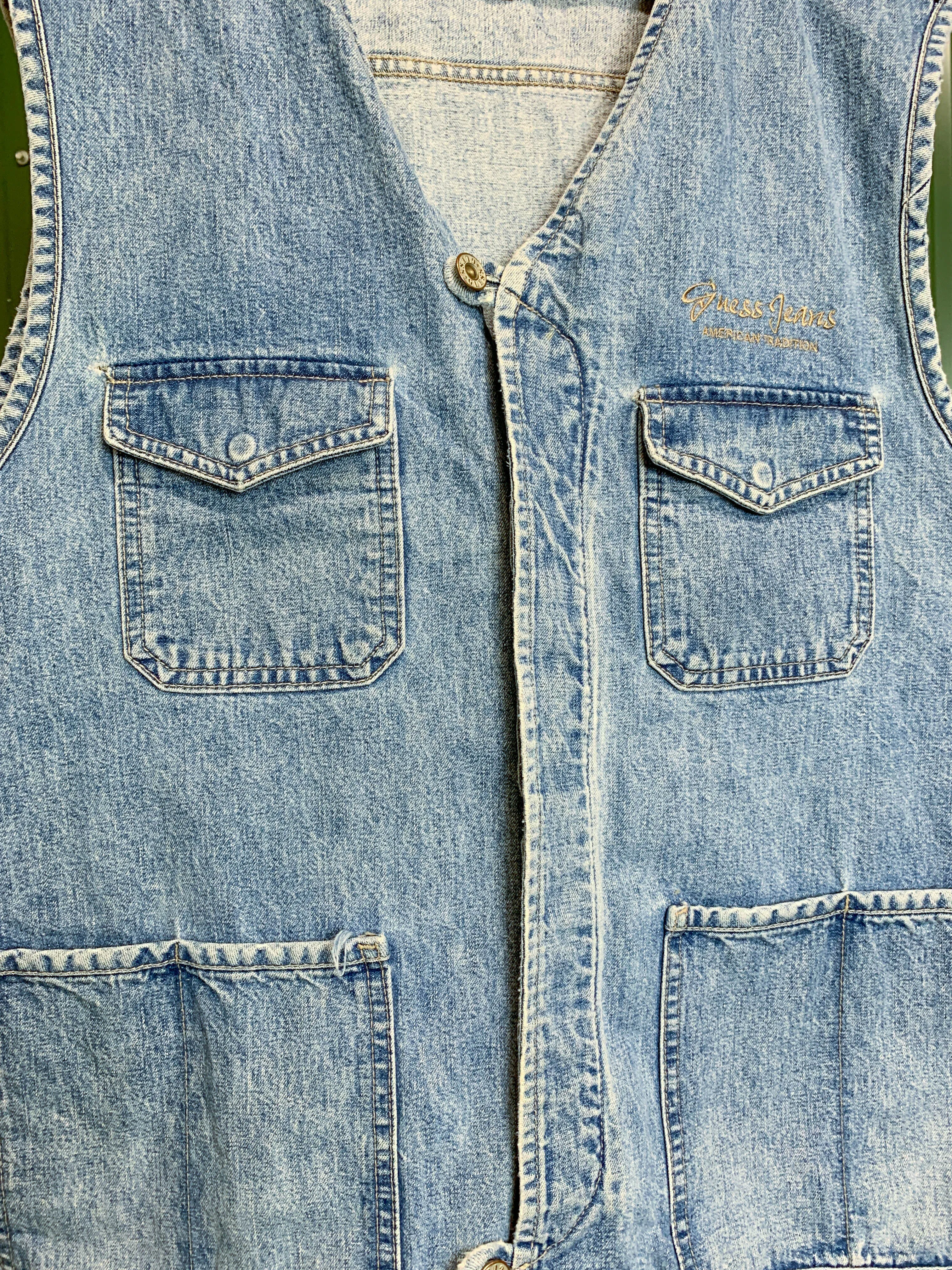"1 of 1" Mickey Mouse Denim Guess Vest (L)