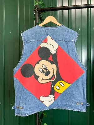 "1 of 1" Mickey Mouse Denim Guess Vest (L)