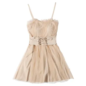 "MESH LACE STRAP SLING" SWIMSUIT N052002