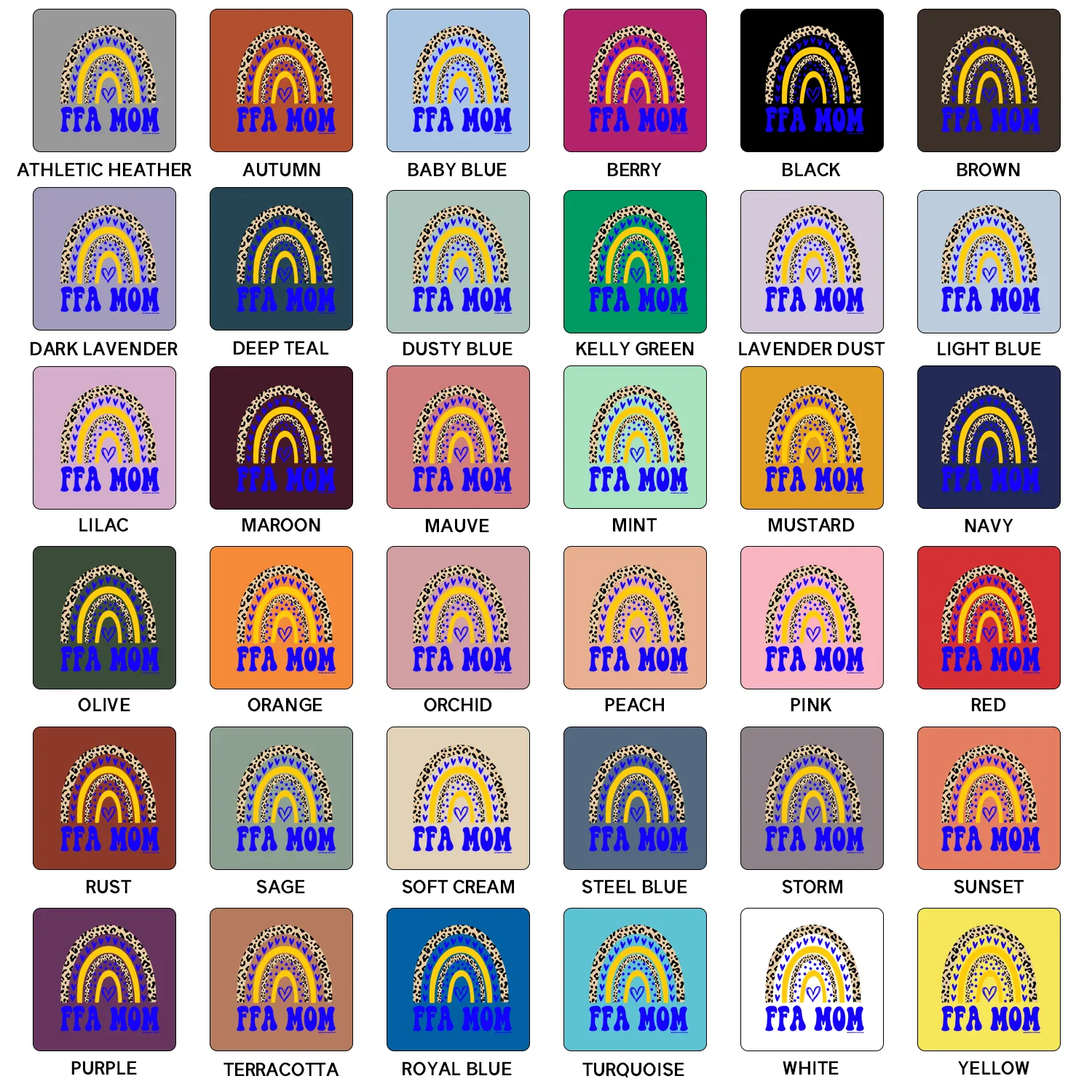 Rainbow FFA Mom T-Shirt (XS-4XL) - Multiple Colors!