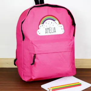 Rainbow Personalised Backpack - Pink