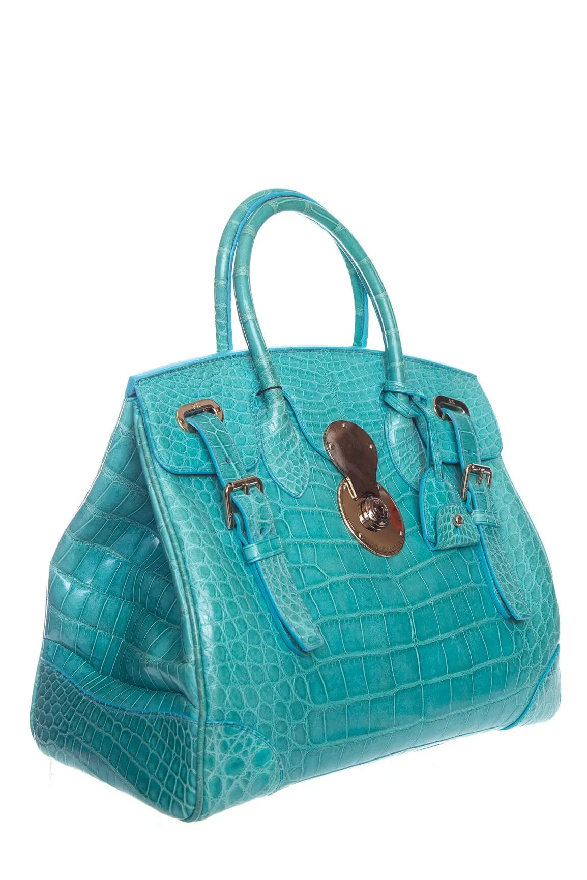 Ralph Lauren Blue Crocodile Ricky Handbag
