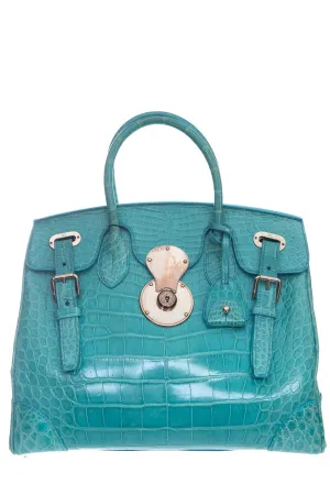 Ralph Lauren Blue Crocodile Ricky Handbag
