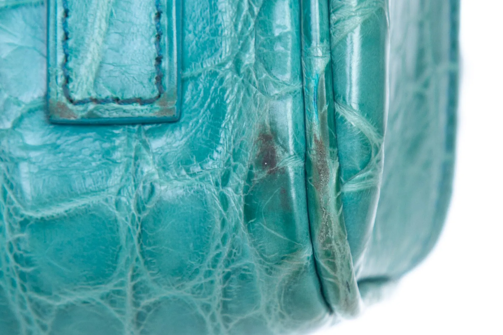 Ralph Lauren Blue Crocodile Ricky Handbag