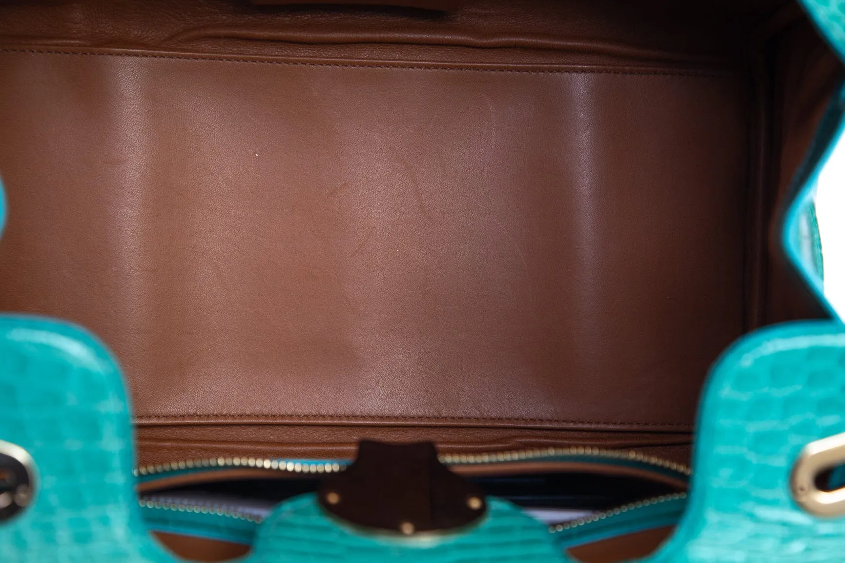 Ralph Lauren Blue Crocodile Ricky Handbag