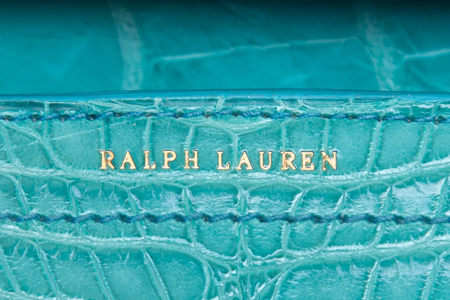 Ralph Lauren Blue Crocodile Ricky Handbag