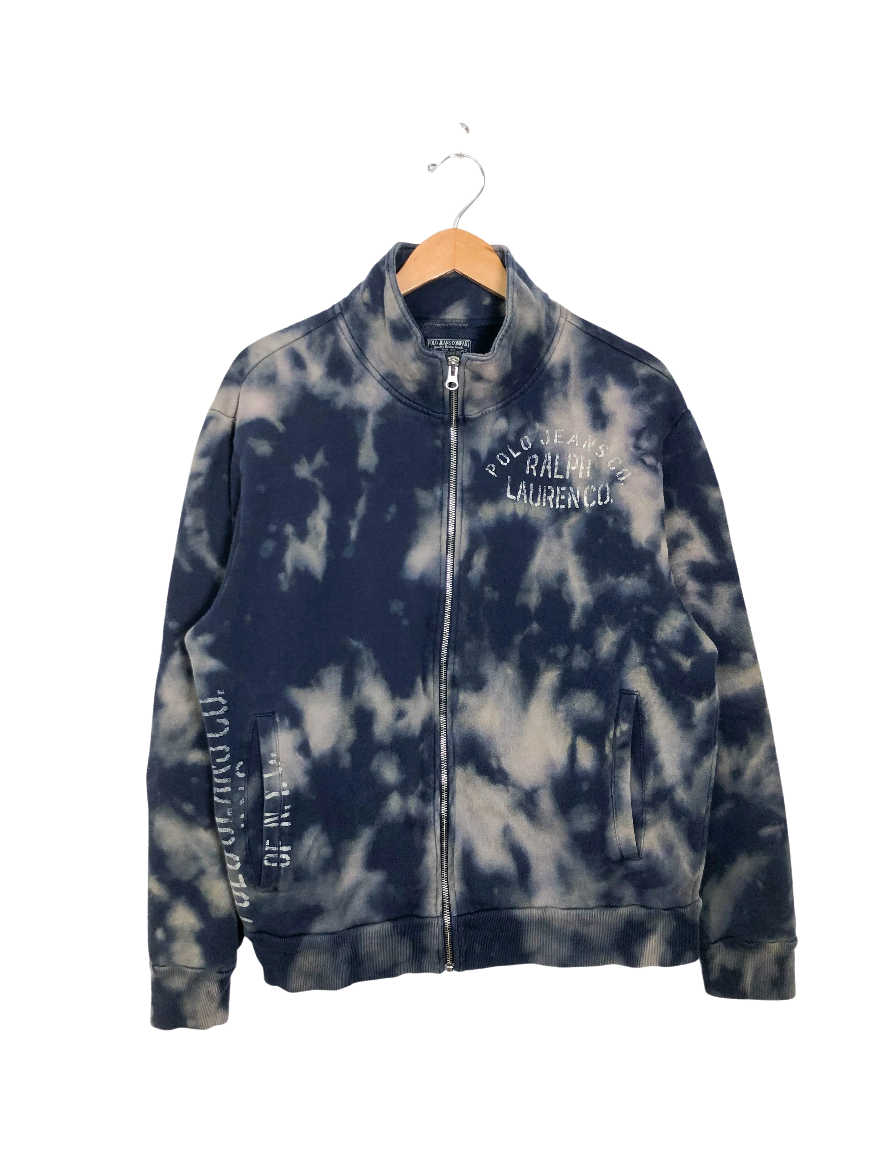 Ralph Lauren "Navy Ocean" Dyed Zip Up Sweater (L)