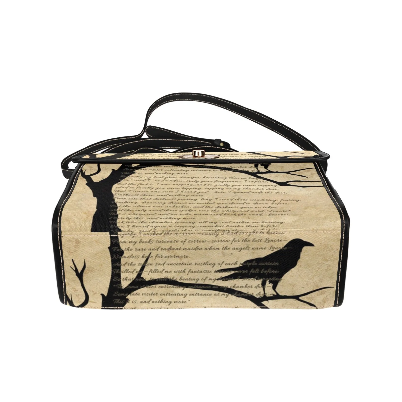 Raven Nevermore Cross Body Purse, Vegan Edgar Allen Poe Poem