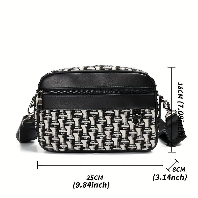 realaiot Casual Men's Shoulder Bag Trendy Small Horizontal Satchel Bag