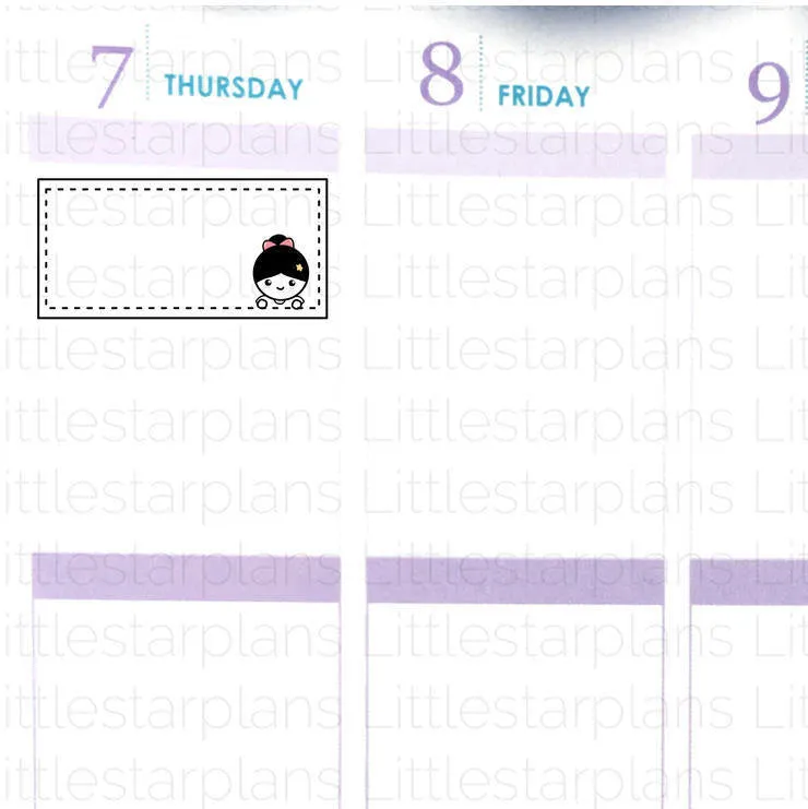 Rectangle Peeking at the Corners Functional Boxes Planner Stickers | Mimi