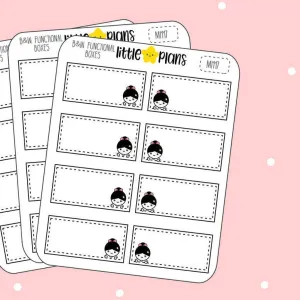 Rectangle Peeking at the Corners Functional Boxes Planner Stickers | Mimi