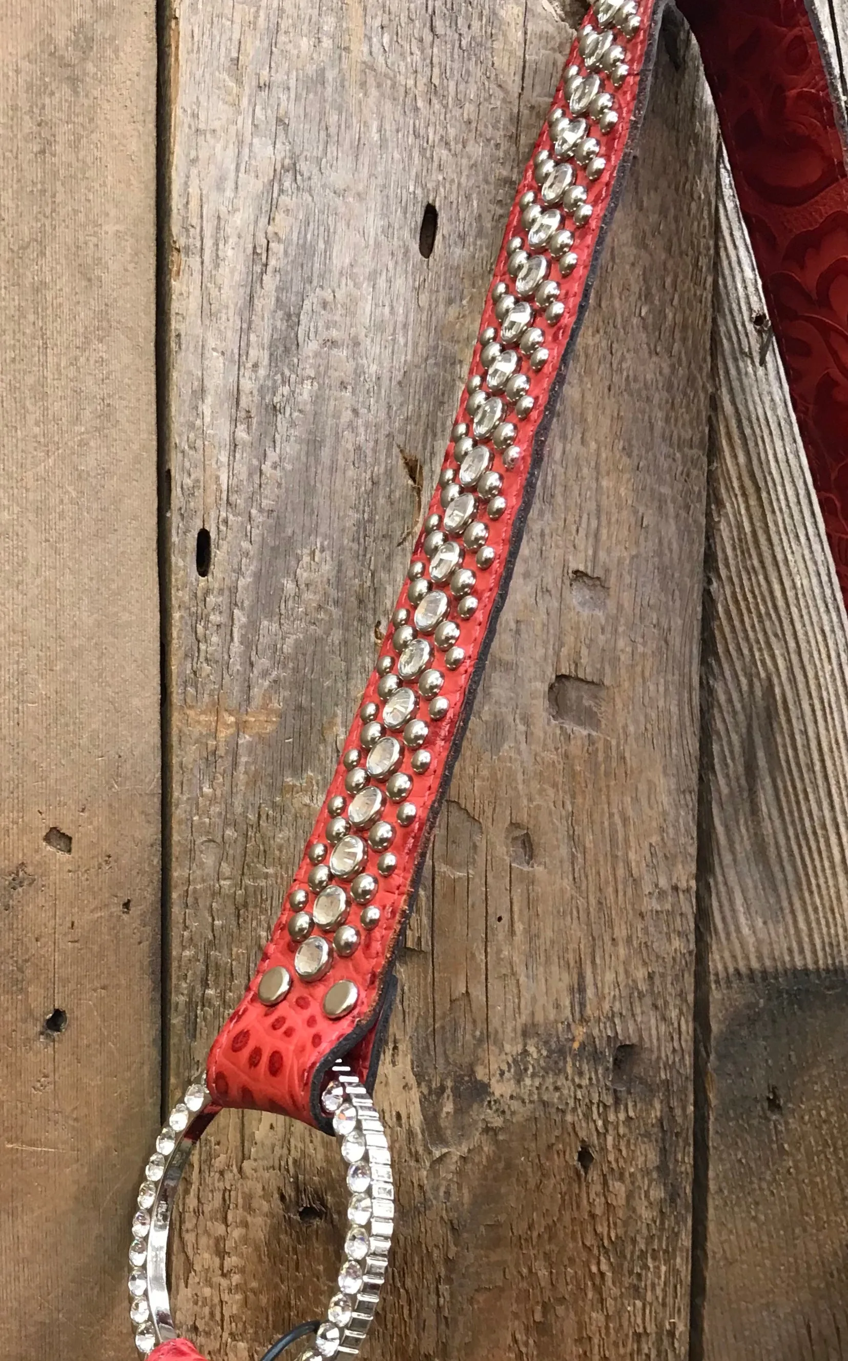 Red Croc Leather With Zebra