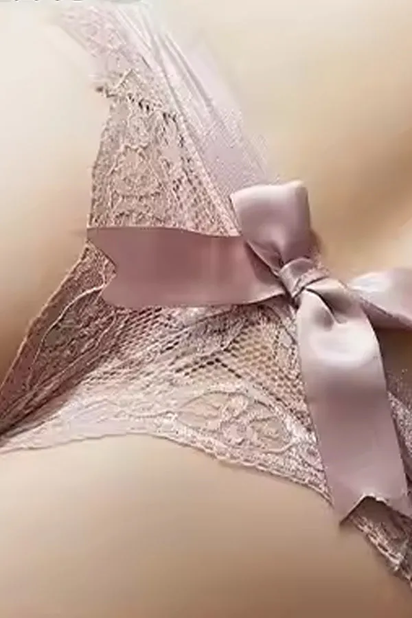 Red Lace Cheeky Cut Panty with Bow