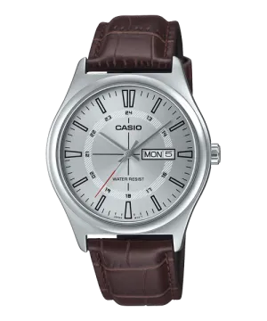 Reloj casual correa de cuero MTP-V006L-7C