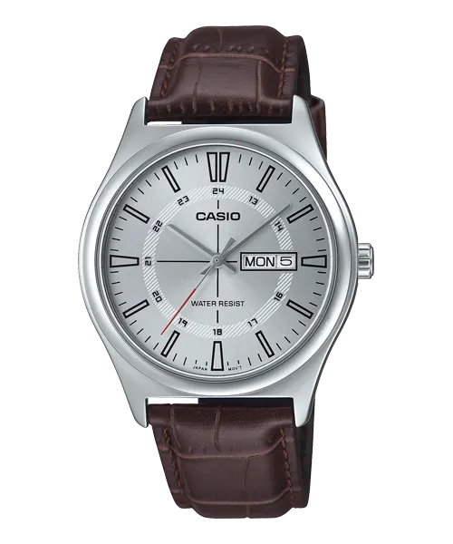 Reloj casual correa de cuero MTP-V006L-7C