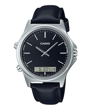 Reloj casual correa de cuero MTP-VC01L-1E