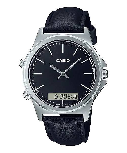 Reloj casual correa de cuero MTP-VC01L-1E