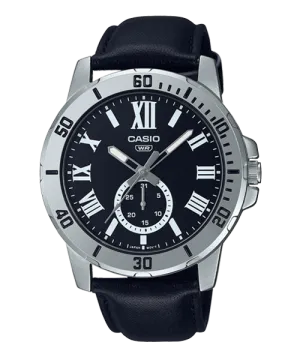 Reloj casual correa de cuero MTP-VD200L-1B