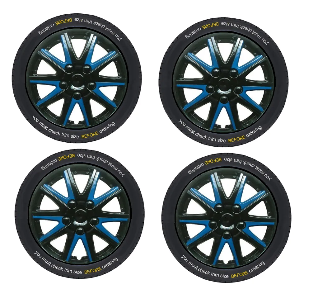Renault Megane I Classic Black Blue Wheel Trims Covers (1996-2003)