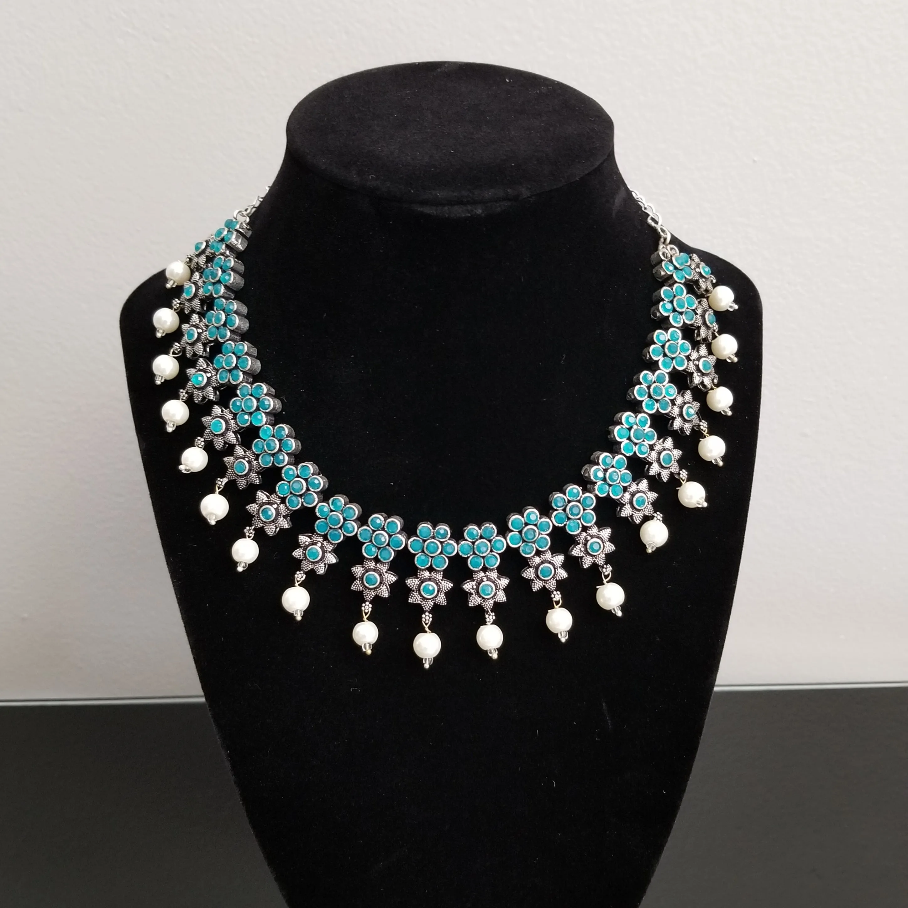 Reserved For Pranee Indo Western Trendy Necklace With Oxidised Plating 0669