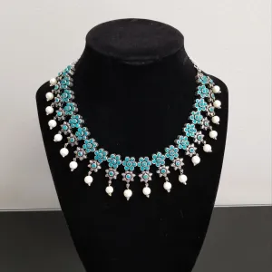 Reserved For Pranee Indo Western Trendy Necklace With Oxidised Plating 0669
