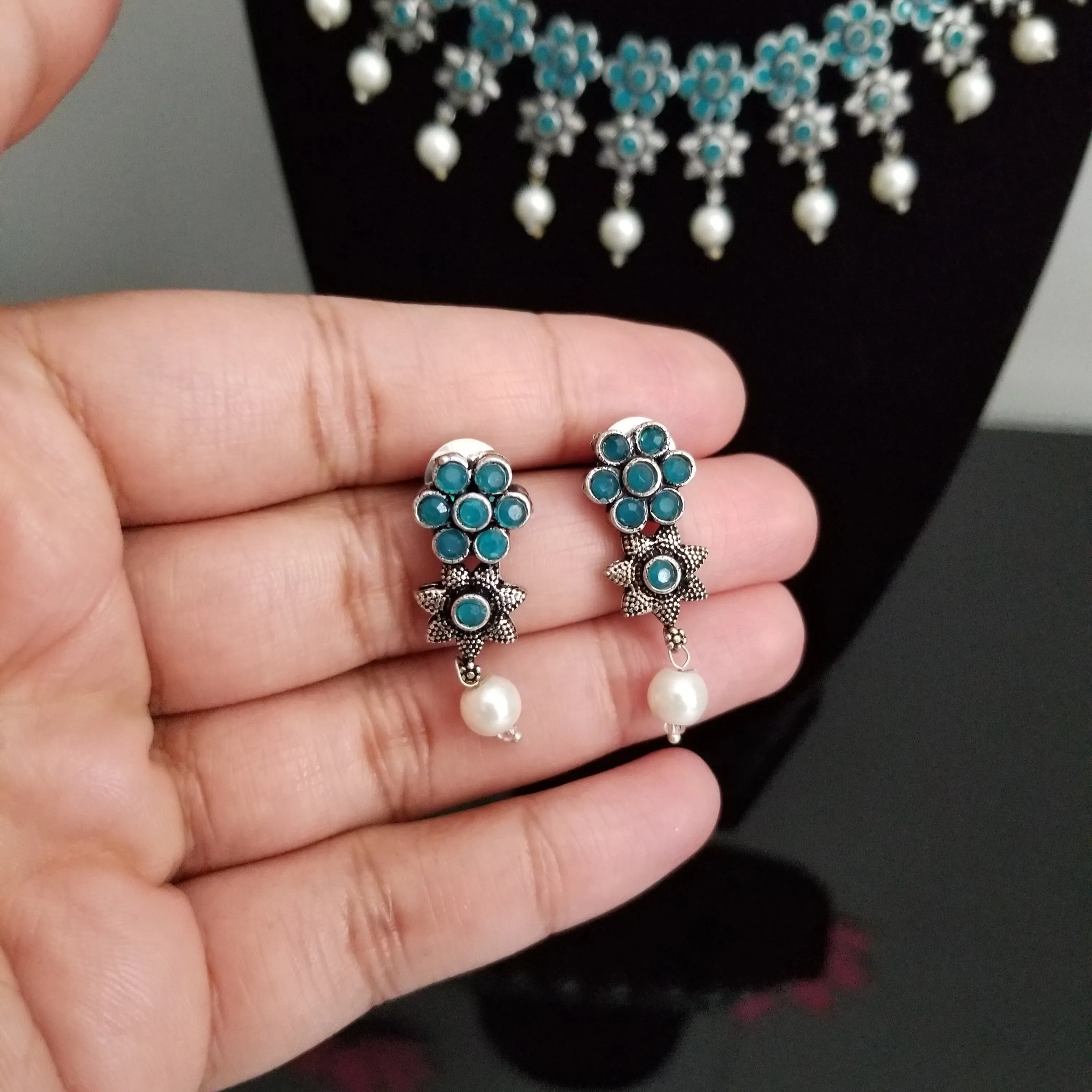 Reserved For Pranee Indo Western Trendy Necklace With Oxidised Plating 0669