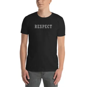 Respect T-Shirt White Silver Glitter Respect T Shirt for Men