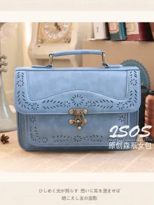 retro buckle cutout satchel