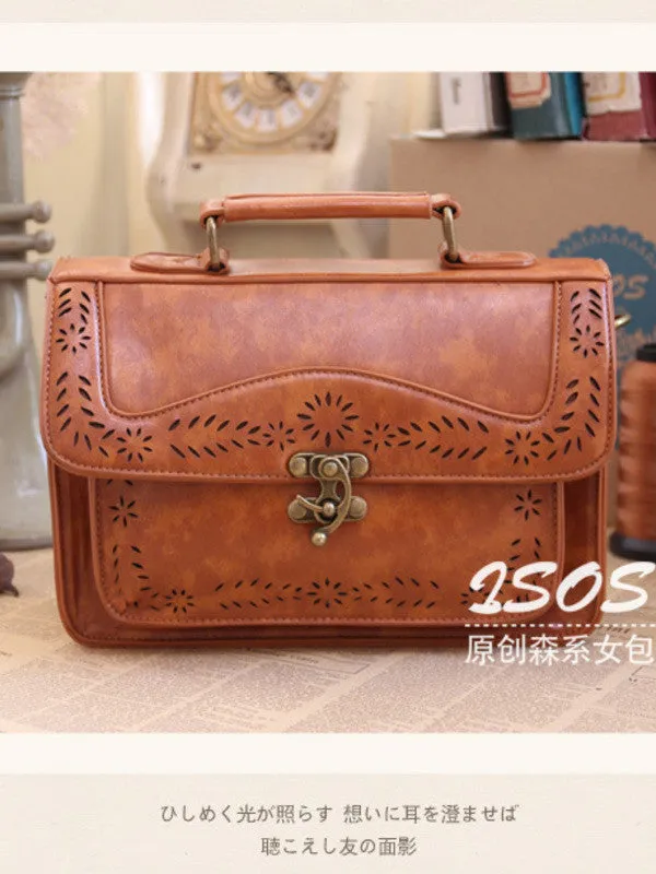 retro buckle cutout satchel