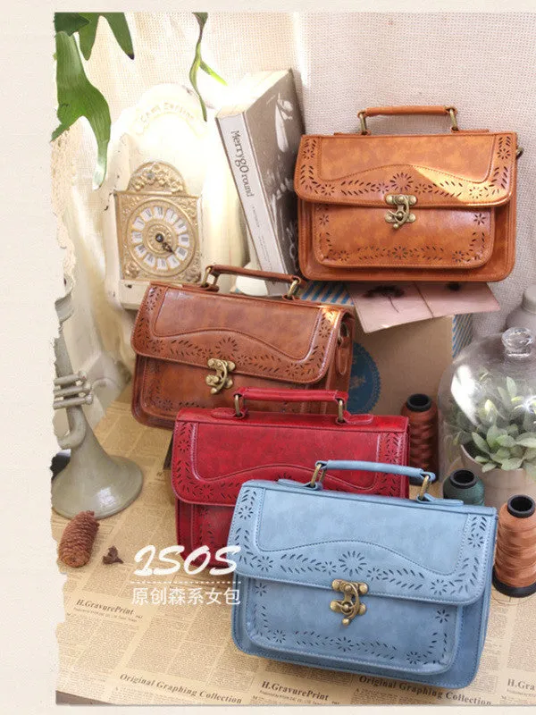 retro buckle cutout satchel