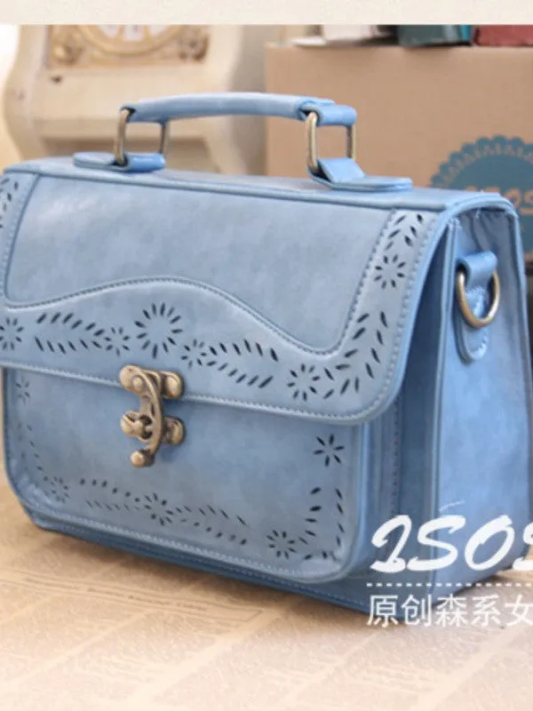 retro buckle cutout satchel