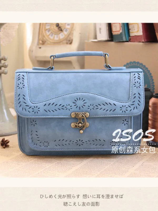 retro buckle cutout satchel