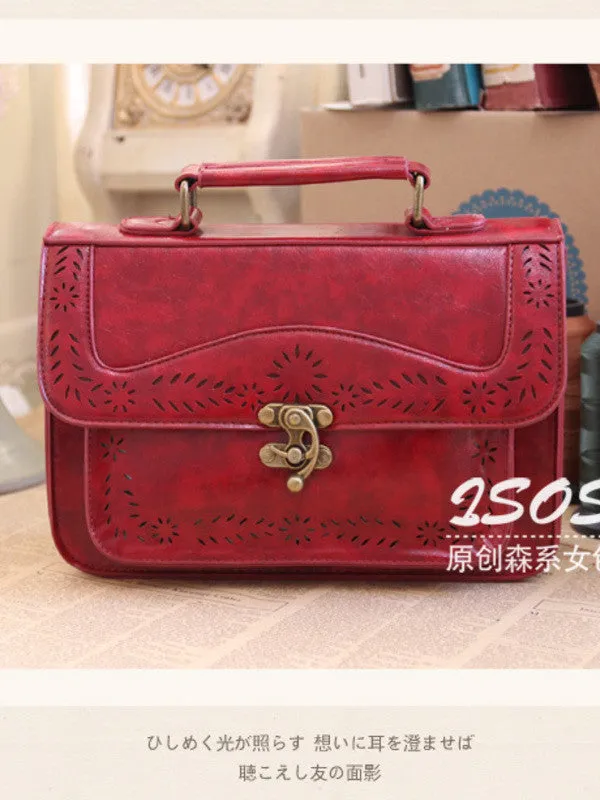 retro buckle cutout satchel