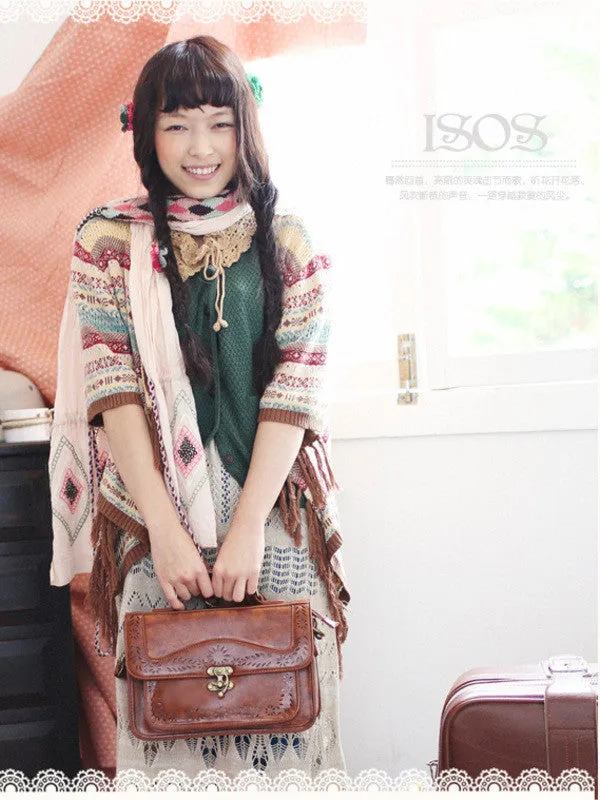 retro buckle cutout satchel