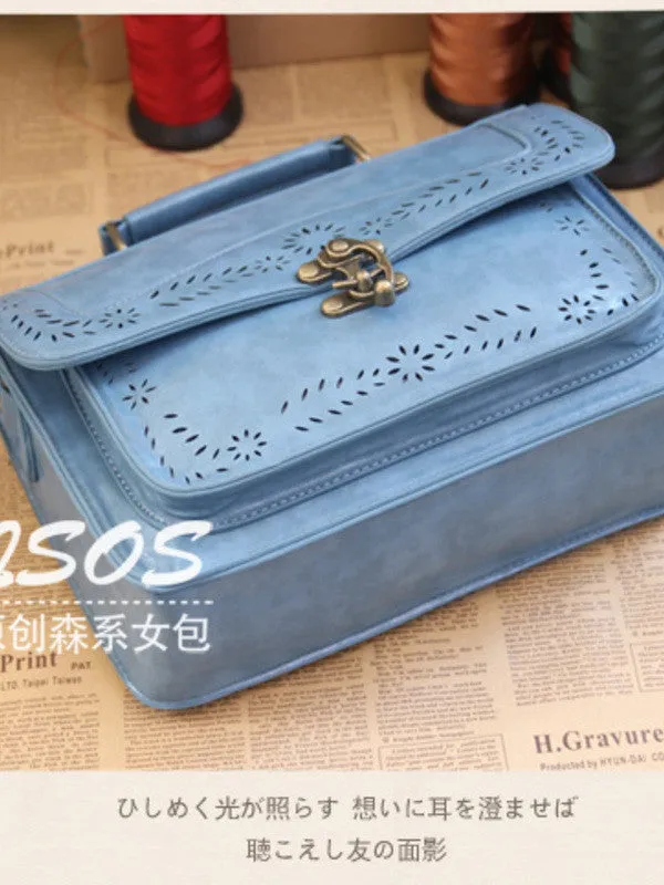 retro buckle cutout satchel