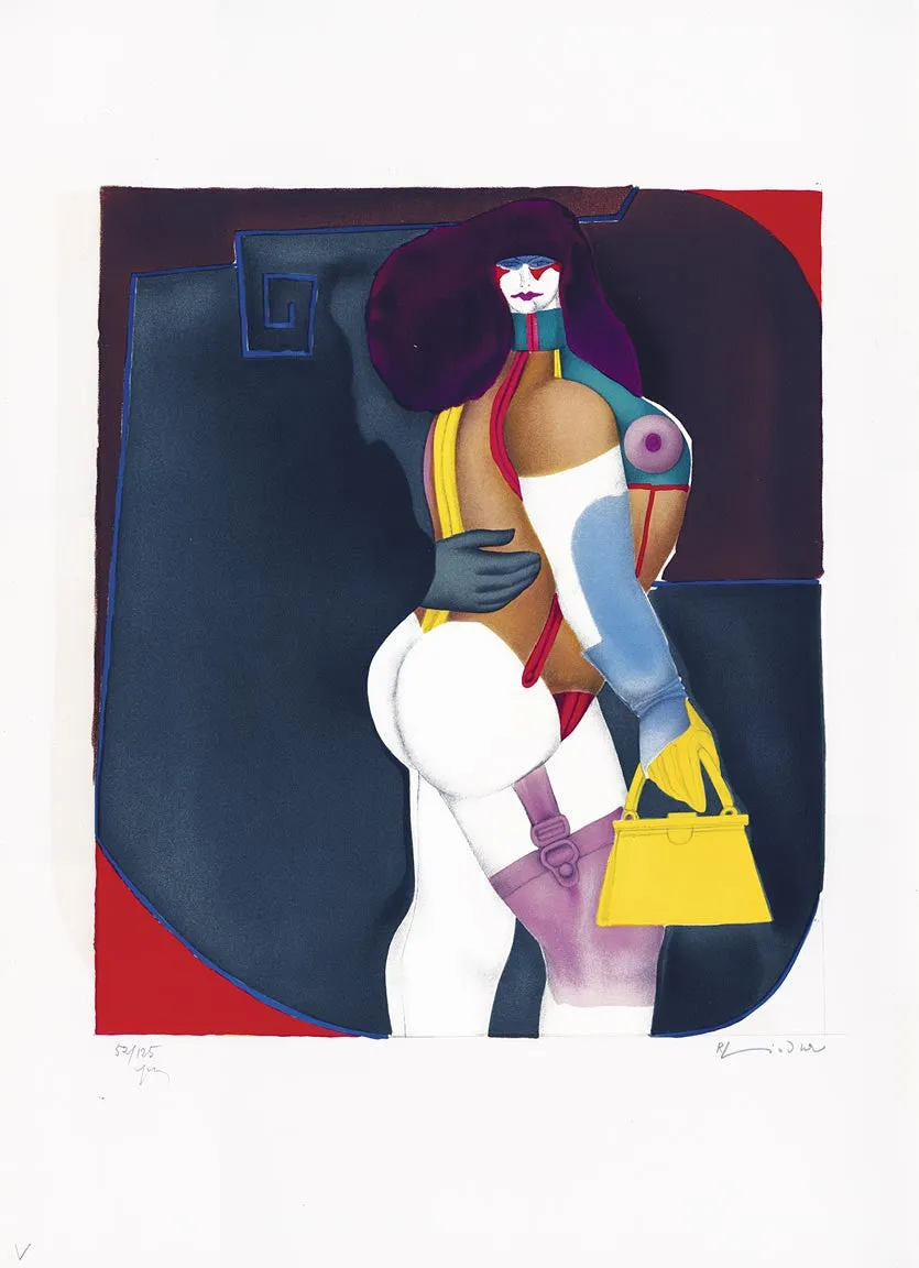 RICHARD LINDNER    Woman with yellow handbag