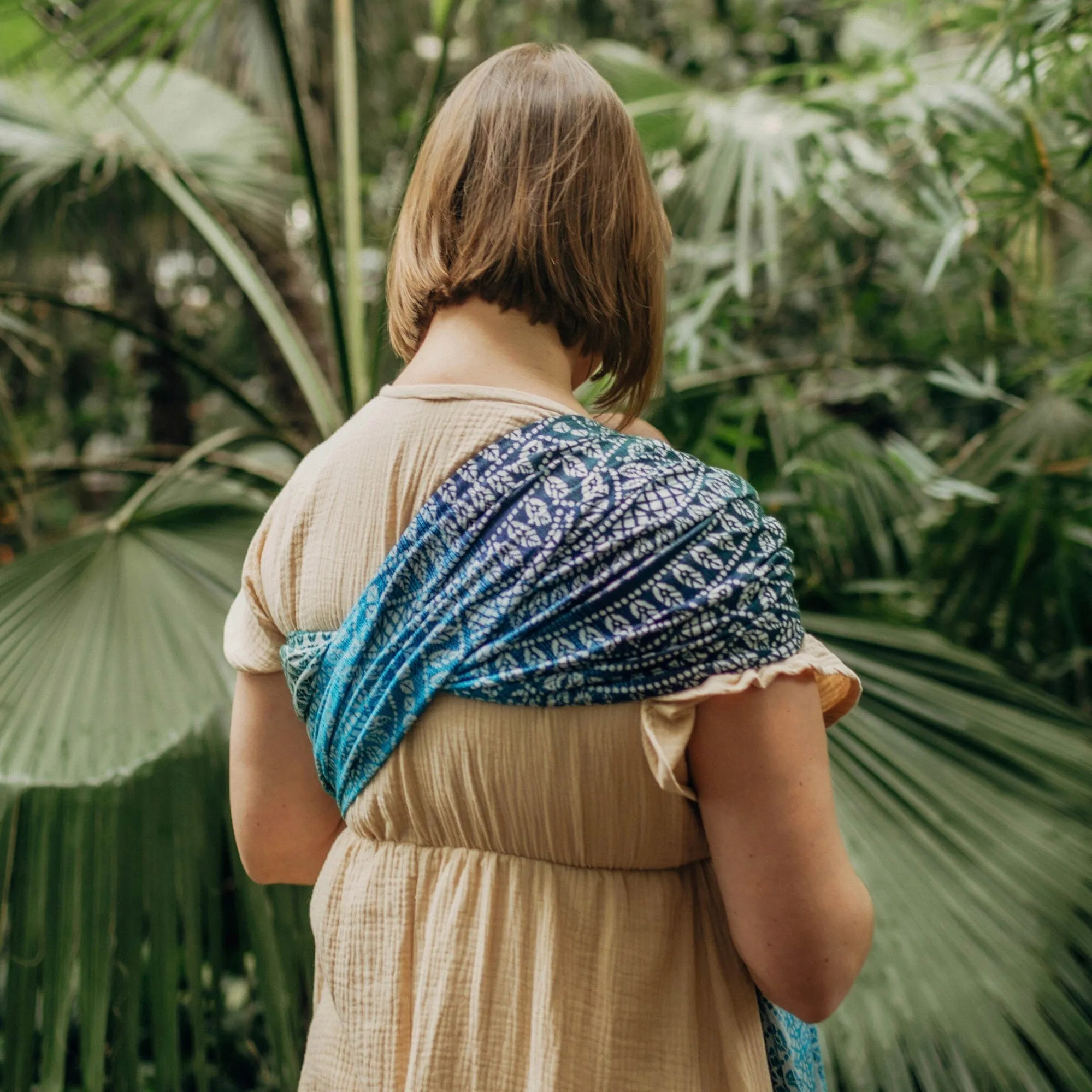 Ring Sling - PEACOCK'S TAIL - SEA ANGEL - 100% Bamboo