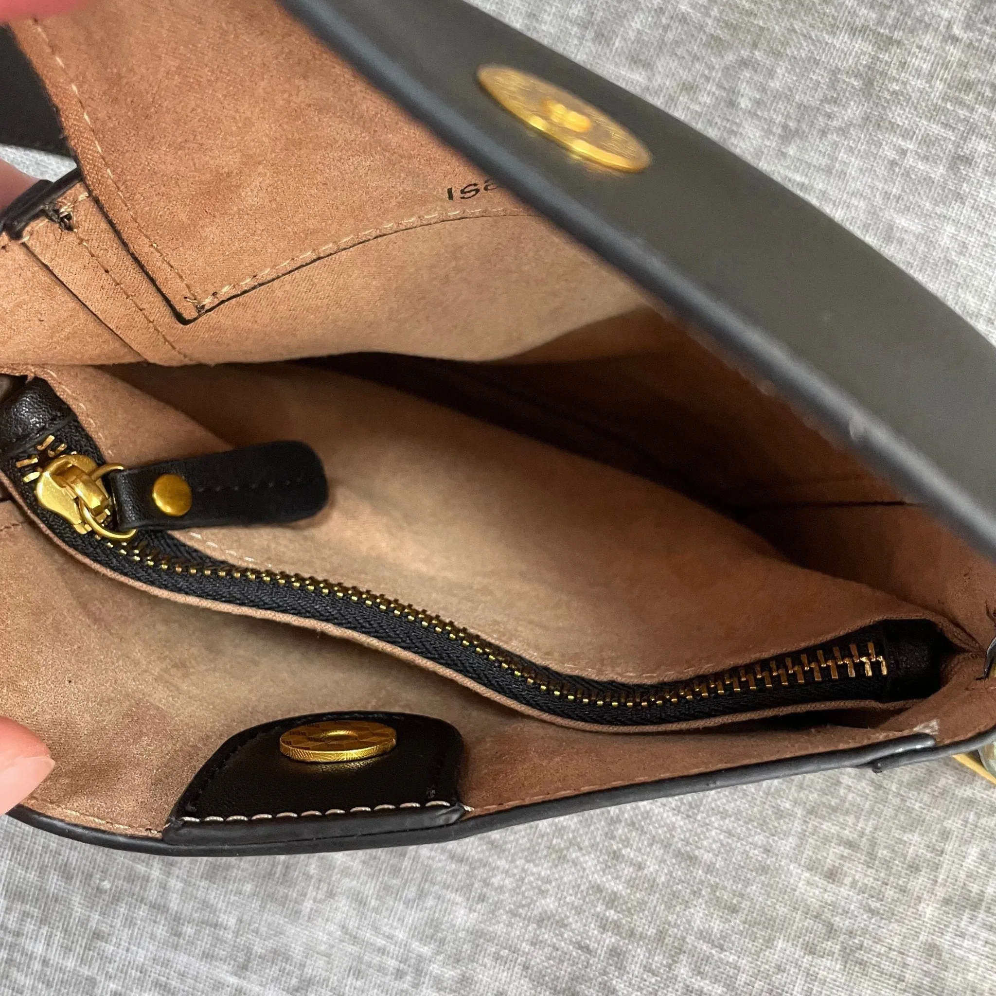 Rivet decoration Black Genuine Leather women Bags