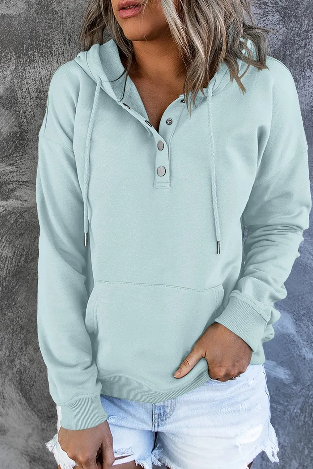 Robyn Dropped Shoulder Long Sleeve Hoodie with Pocket