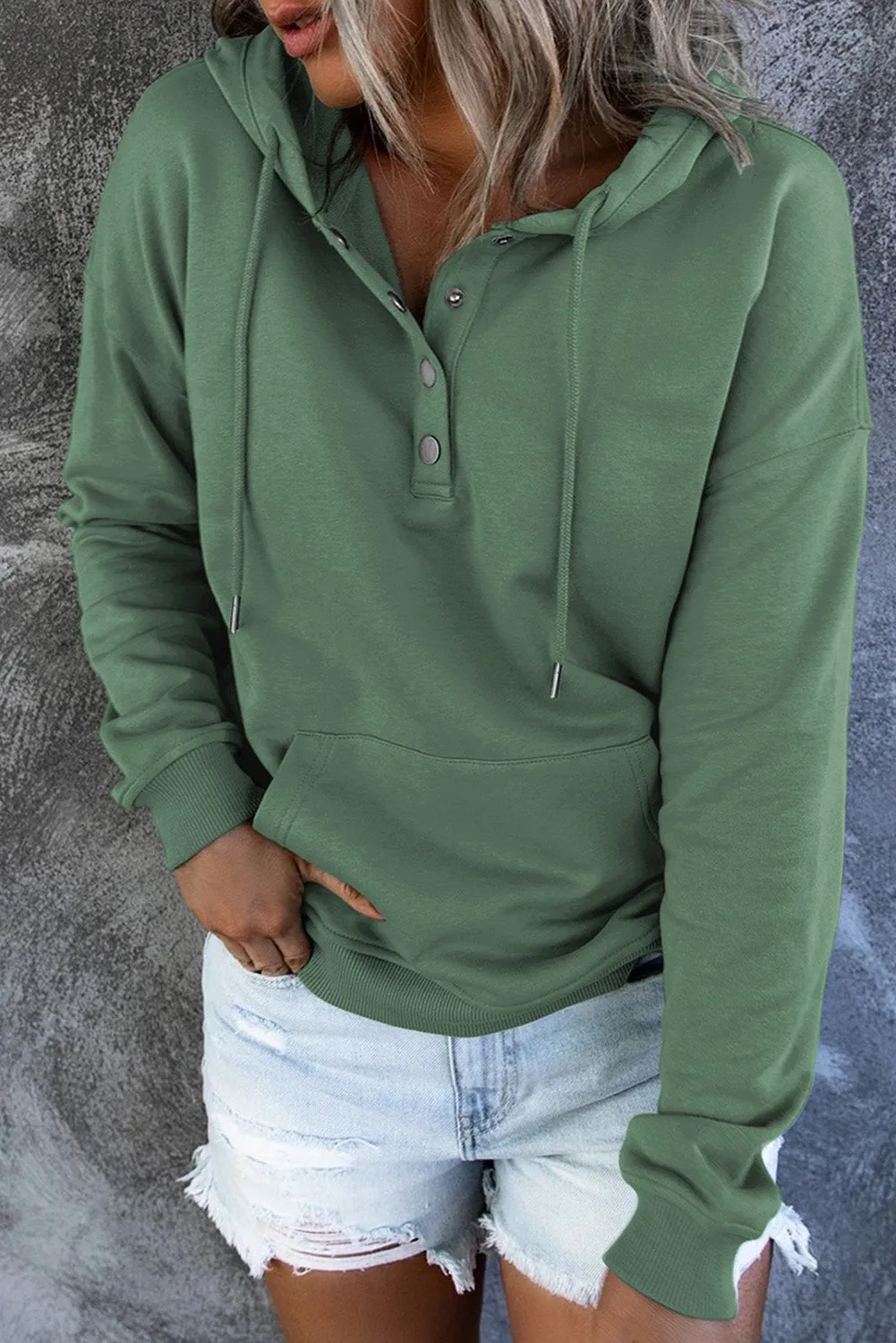 Robyn Dropped Shoulder Long Sleeve Hoodie with Pocket