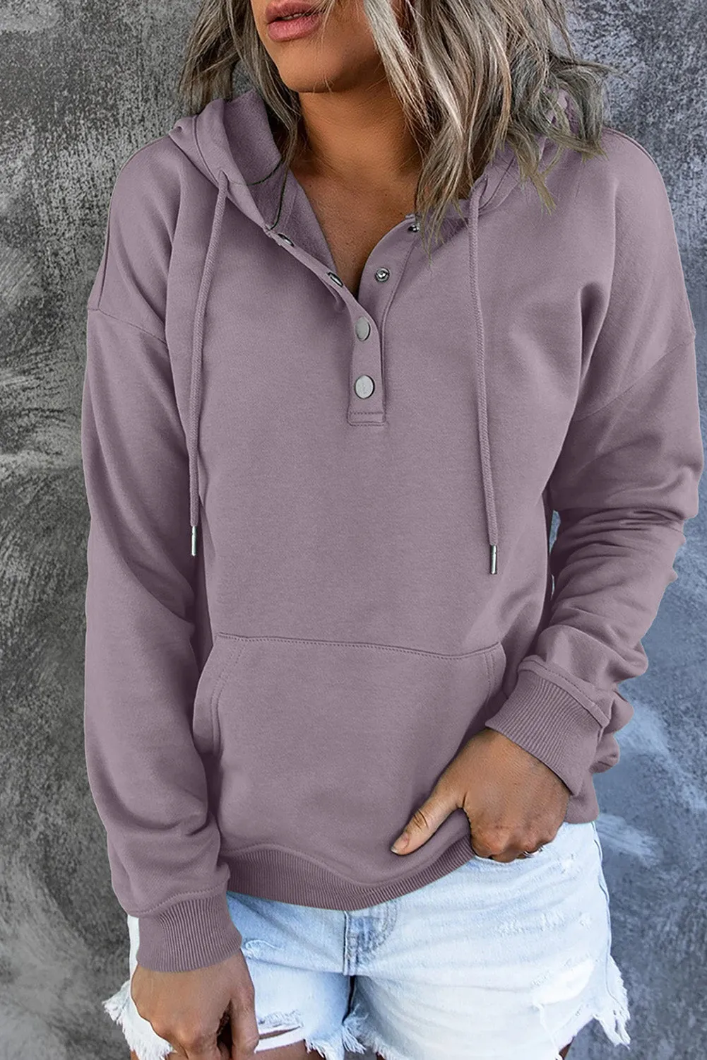 Robyn Dropped Shoulder Long Sleeve Hoodie with Pocket