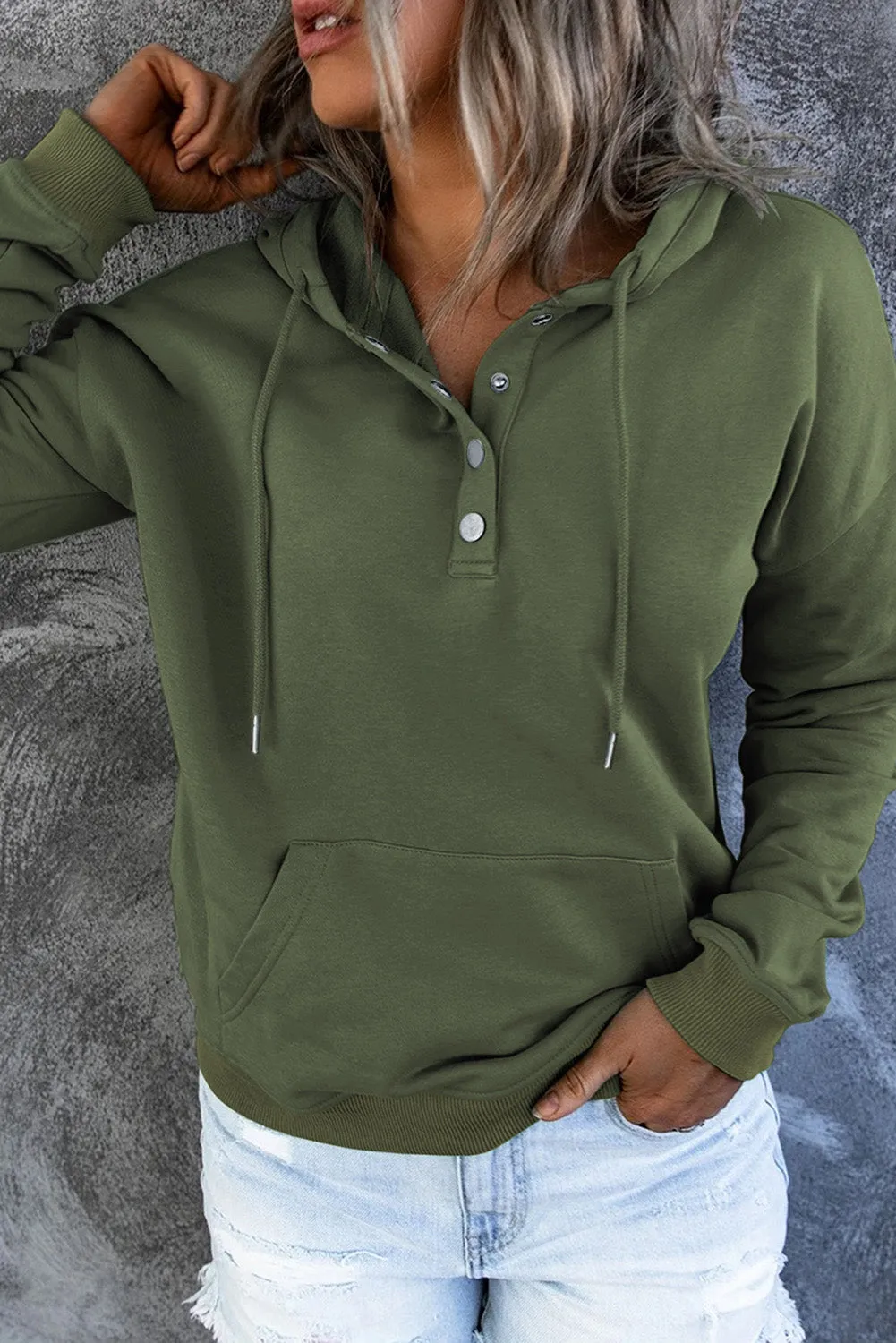 Robyn Dropped Shoulder Long Sleeve Hoodie with Pocket