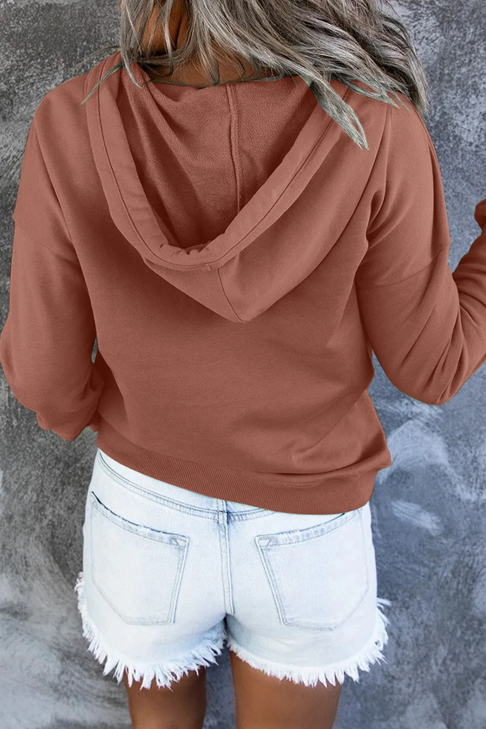 Robyn Dropped Shoulder Long Sleeve Hoodie with Pocket